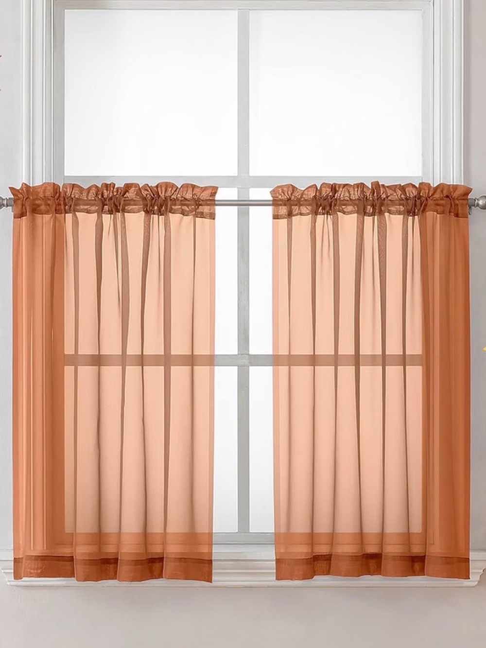 Sheer Orange Curtains NWT